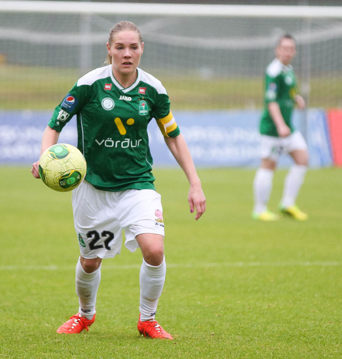 Rakel Hönnudóttir skoraði fyrsta mark leiksins.