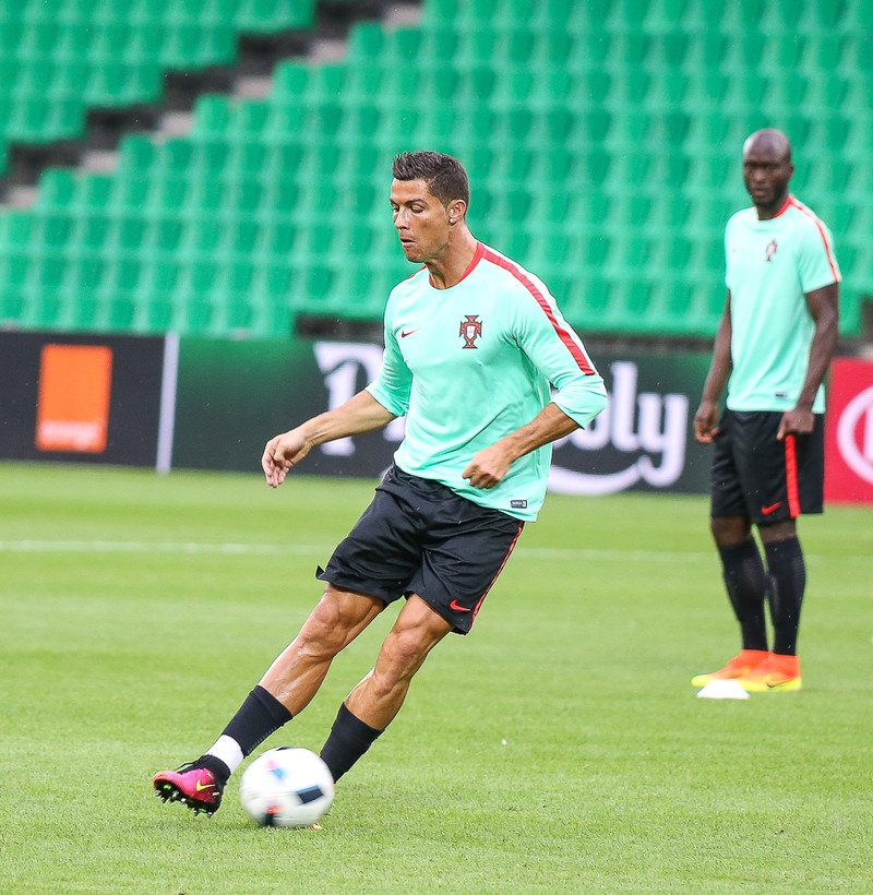 Ronaldo var líka sprækur á æfingunni.