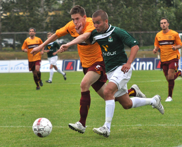 Úr leiknum í kvöld.