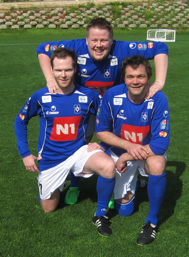 Siggi Dúlla, Atli sjúkraþjálfari og Kristinn Ingi Lárusson fararstjóri.