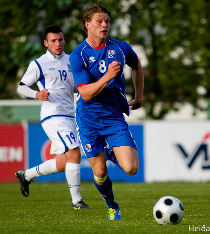 Björn fór mikinn í U-21 árs landsleik í frostaskjólinu hér um árið.