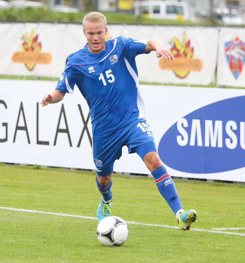Í leik með U21-landsliðinu.