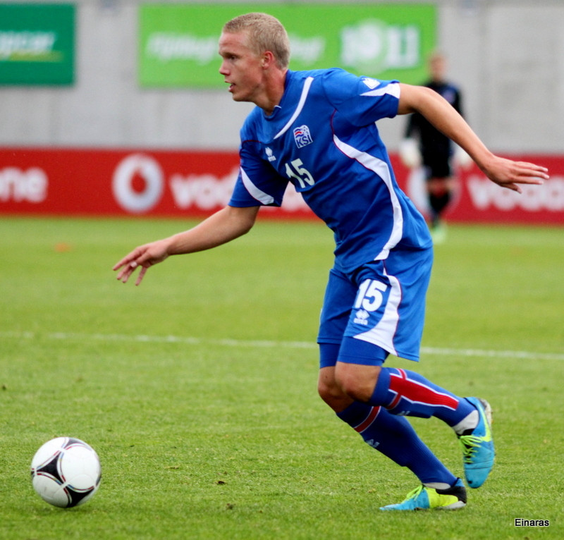 Hjörtur í leik með U21-landsliðinu.