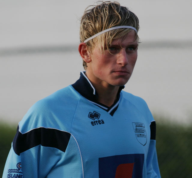 Óskar Guðjón Óskarsson, leikmaður Sindra með lúkkið á hreinu.