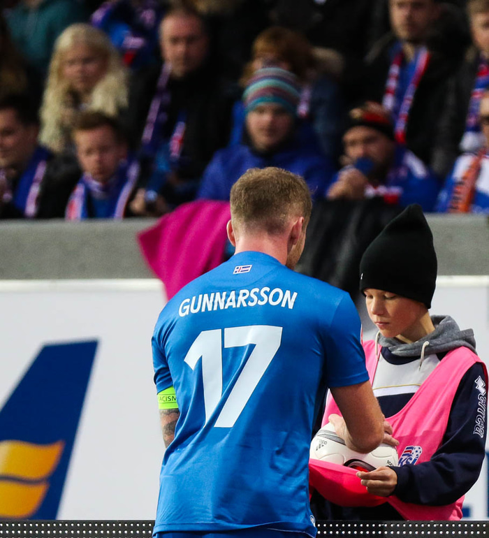 Aron og Andri í leiknum árið 2015.