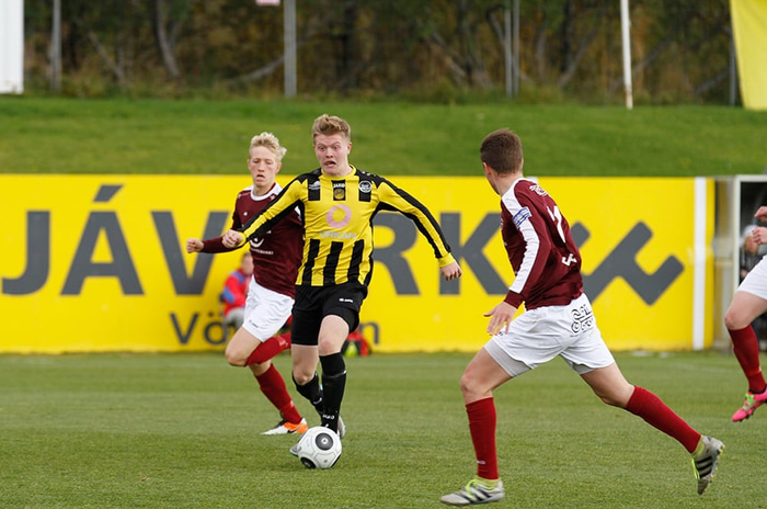 Stefán Ómar í leik með Huginn árið 2016.