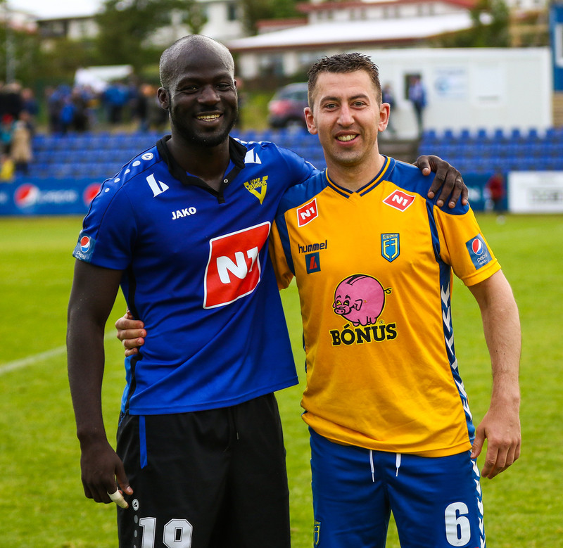 Með Igor Taskovic, leikmanni Fjölni.