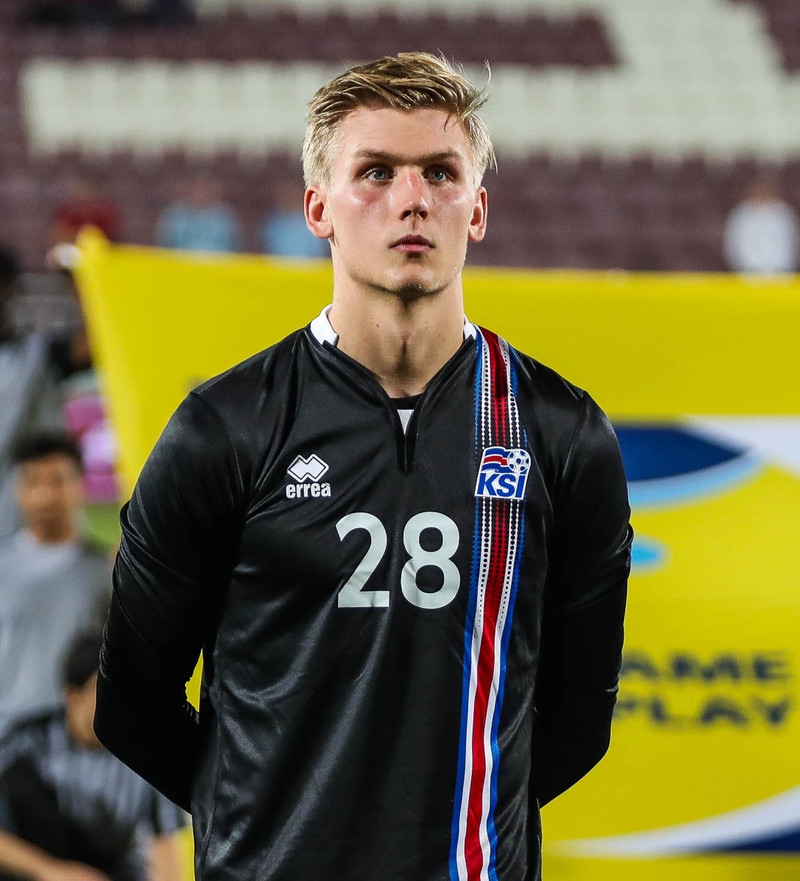 Rúnar Alex fyrir leikinn í gær.