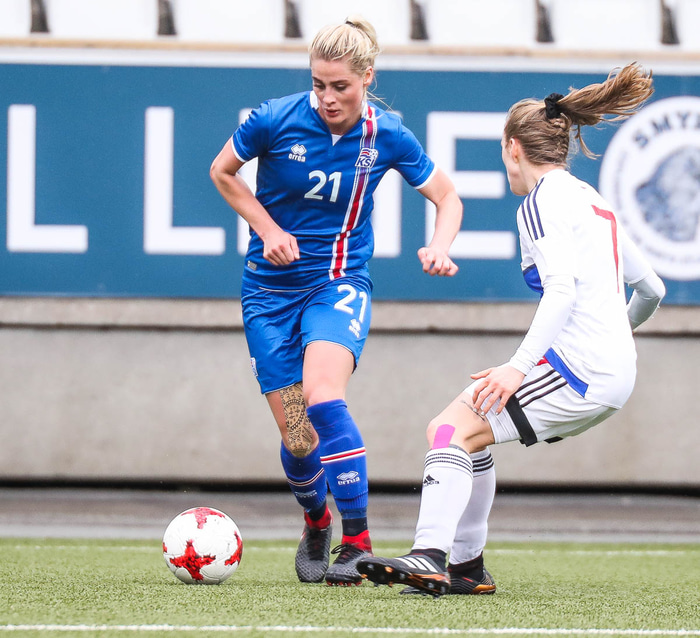 Svava Rós í landsleik.