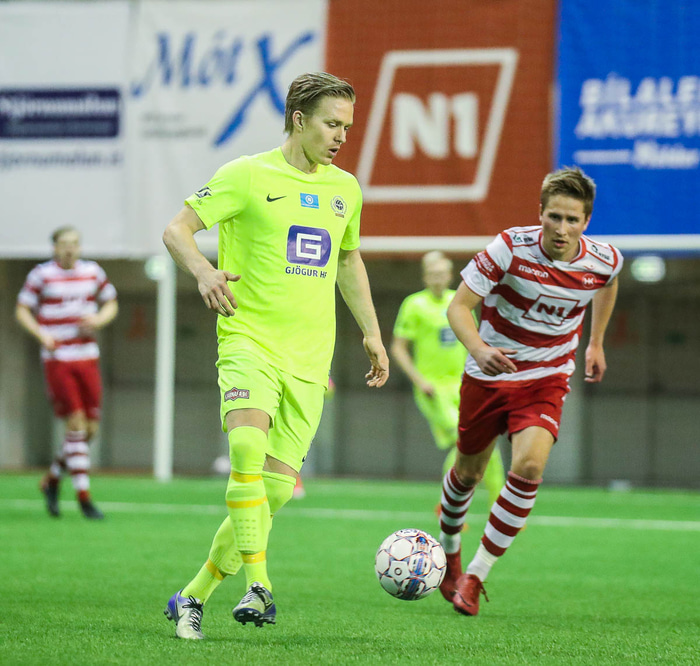 Sigurður Marinó skoraði sigurmark Magna.
