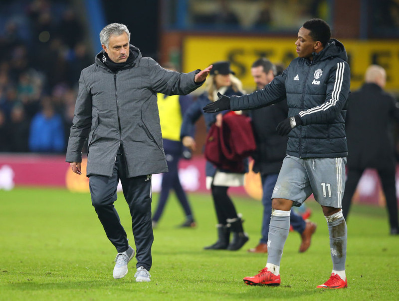 Jose Mourinho og Anthony Martial.