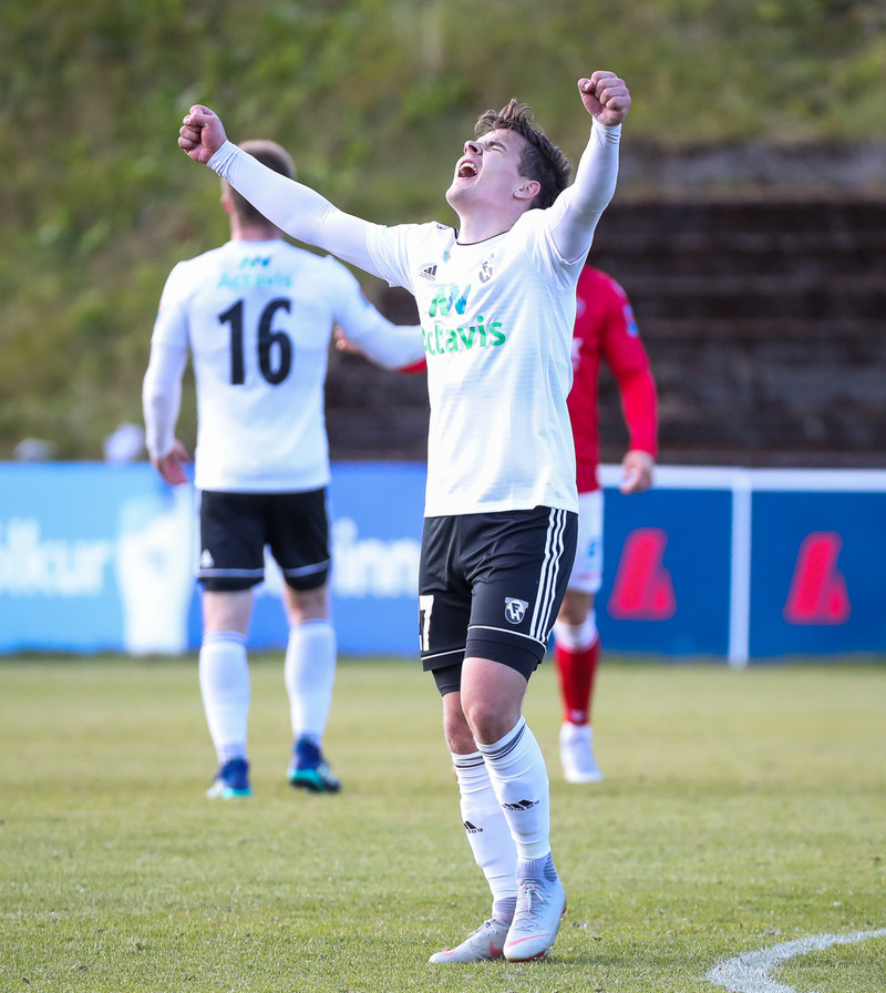 Brandur skoraði sigurmark FH.
