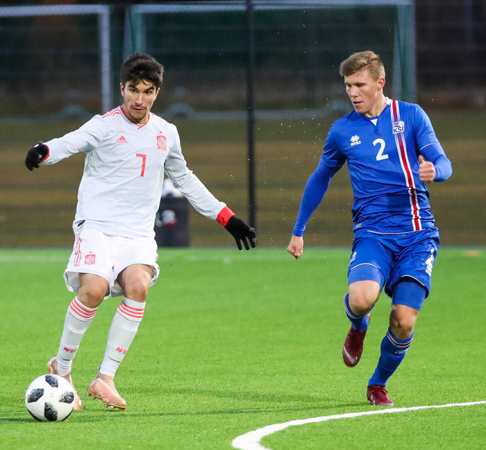 Soler í leik gegn íslenska U21 landsliðinu í Árbæ árið 2018.