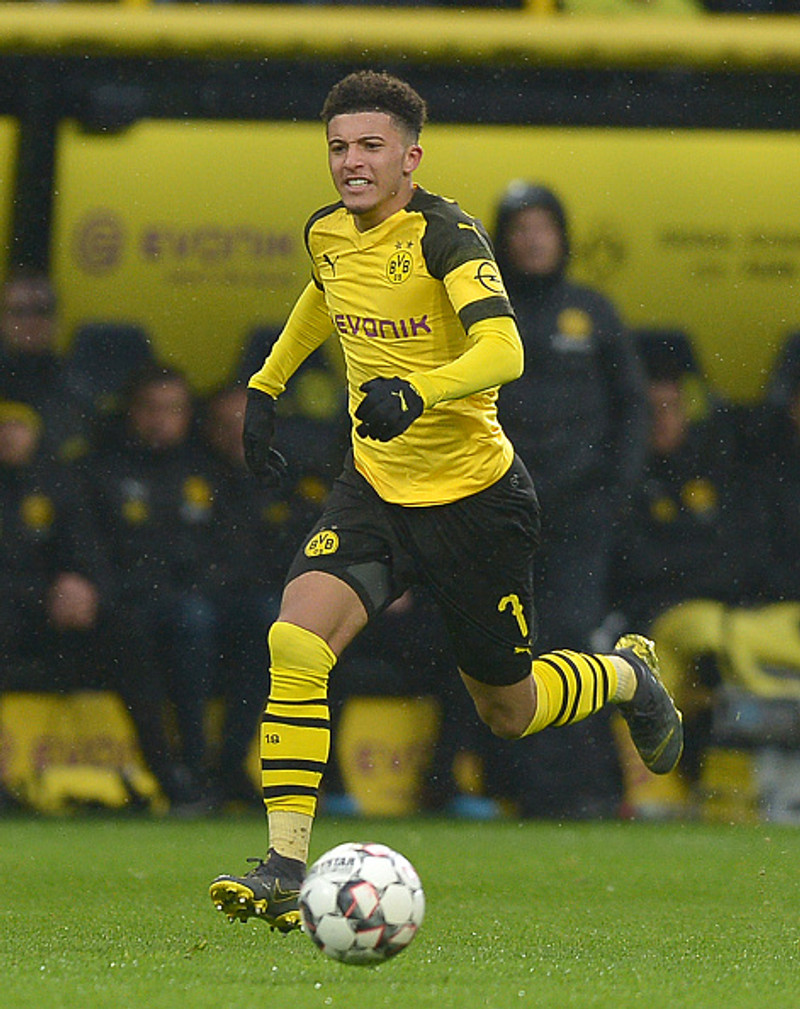Sancho fór til Dortmund frá Man City árið 2017.
