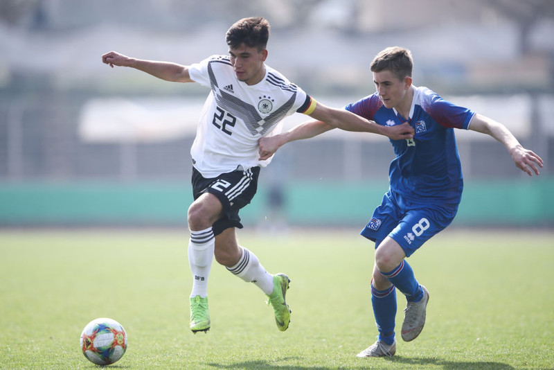 Í leik gegn Þýskalandi á EM U17.