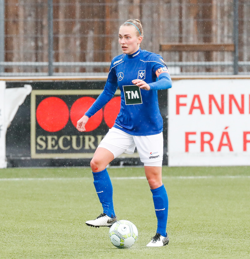 Anna María Baldursdóttir í leiknum í gær.