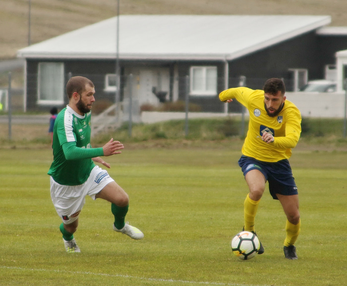 Pepelu í leik með Fjarðabyggð í fyrra.