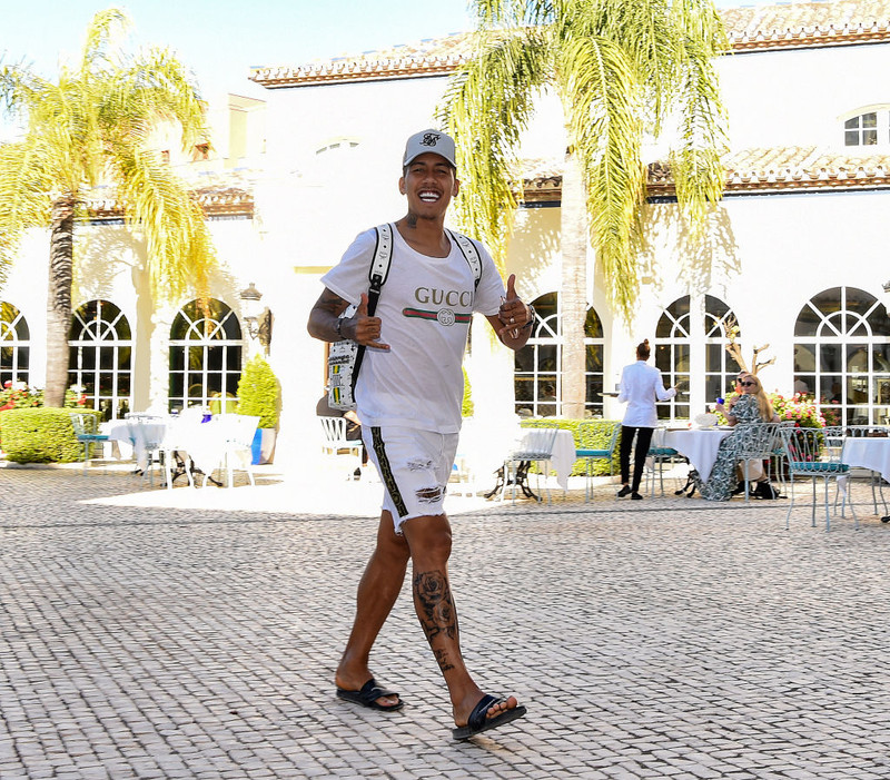 Roberto Firmino í góðu skapi.