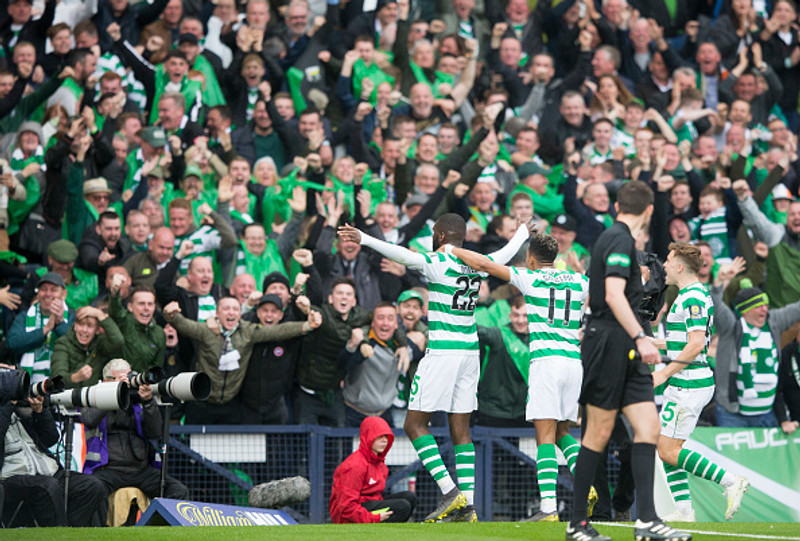 Odsonne Edouard leikur með Celtic í Skotlandi. Þar hefur hann skorað 22 mörk í 27 deildarleikjum á þessu tímabili.