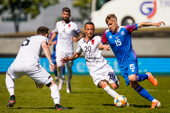 Arnór í landsleik gegn Albaníu um síðustu helgi.