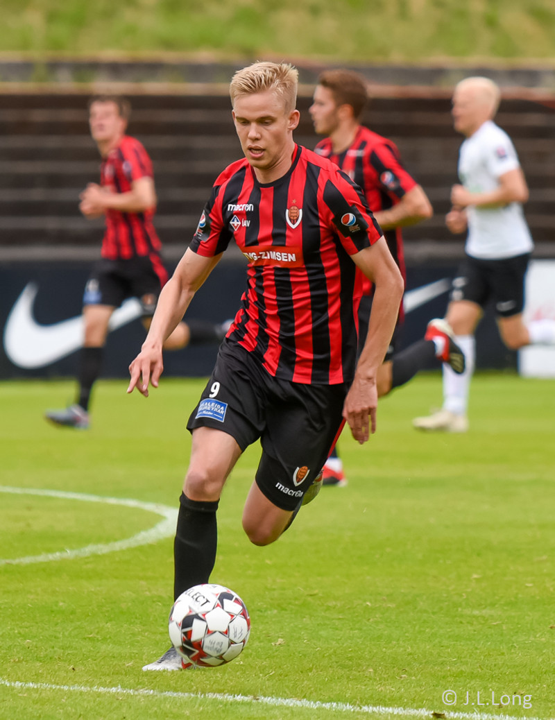 Erlingur Agnarsson skoraði sigurmark í Vestmannaeyjum.