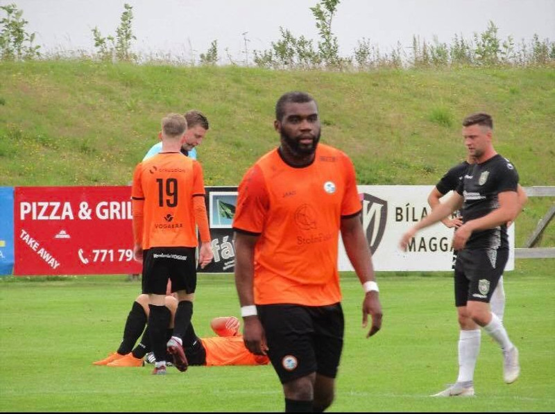 Gilles Mbang Ondo skoraði tvö fyrir Þróttara