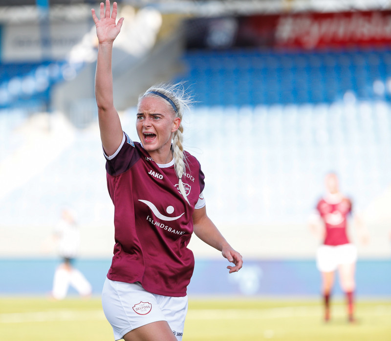 Anna María í leiknum í kvöld.