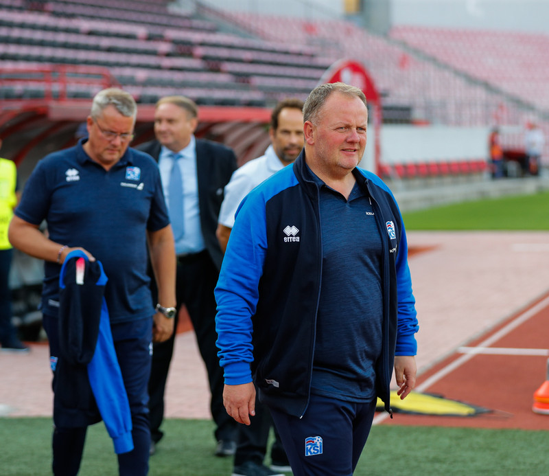 Myndaveisla frá æfingu Íslands í Elbasan í Albaníu