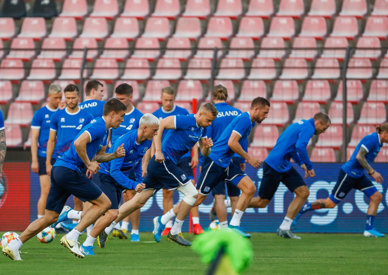 Myndaveisla frá æfingu Íslands í Elbasan í Albaníu