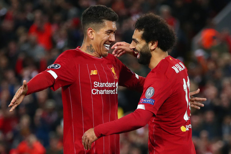 Roberto Firmino og Mohamed Salah