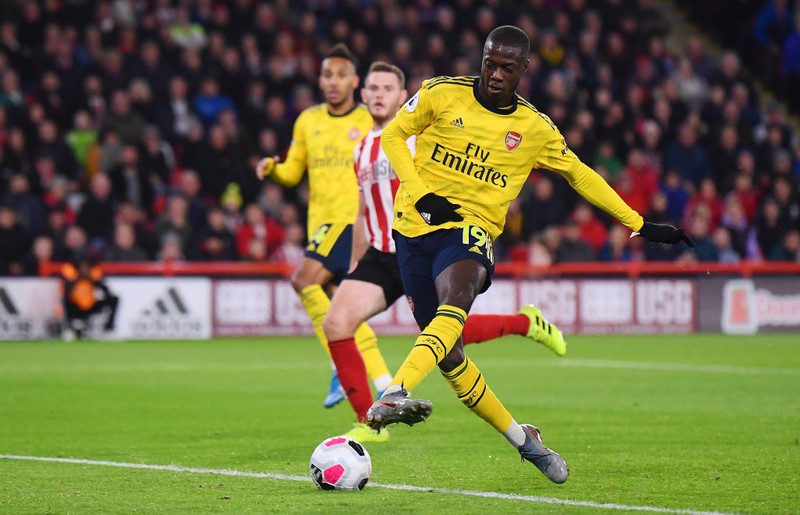 Nicolas Pepe var ónotaður varamaður gegn Norwich.