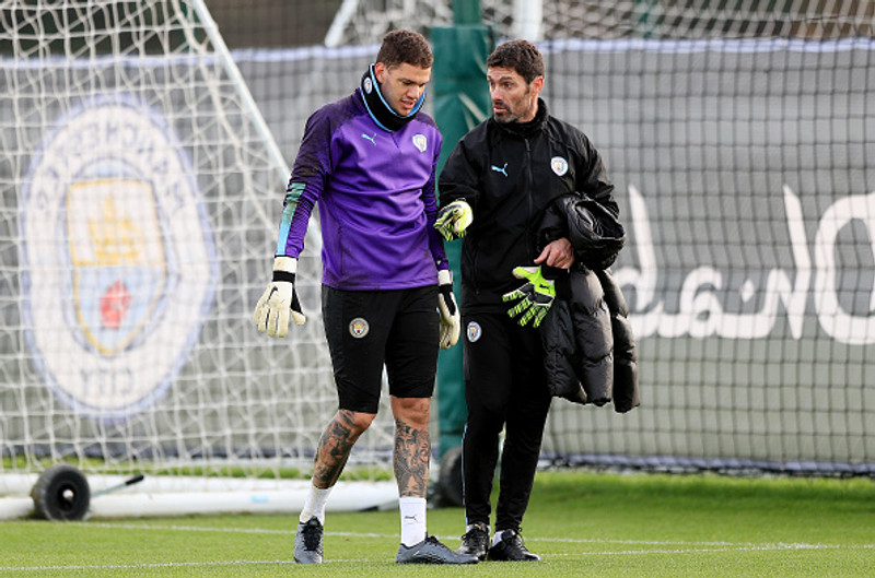 Ederson á æfingu.