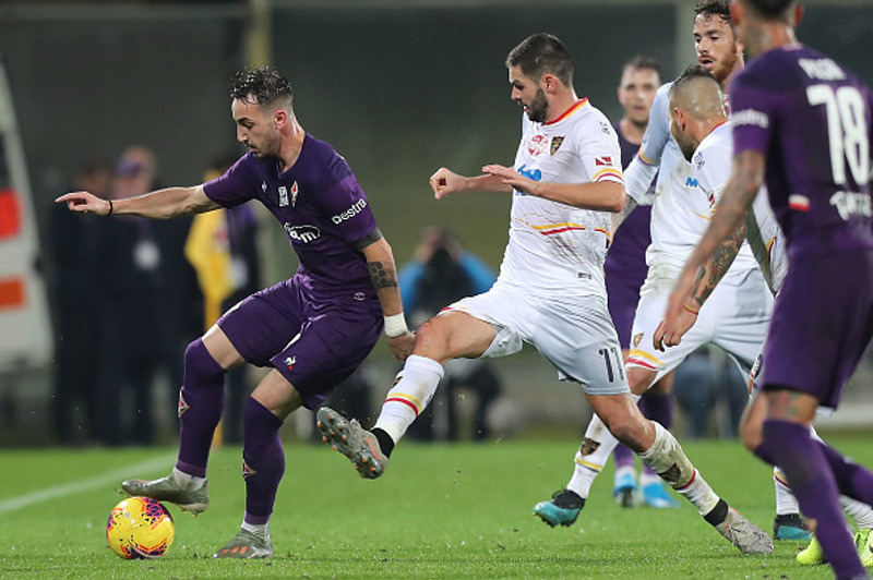 Úr leik Fiorentina og Lecce.
