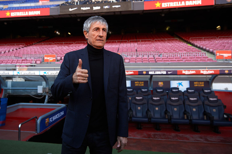 Quique Setien þjálfari Barcelona