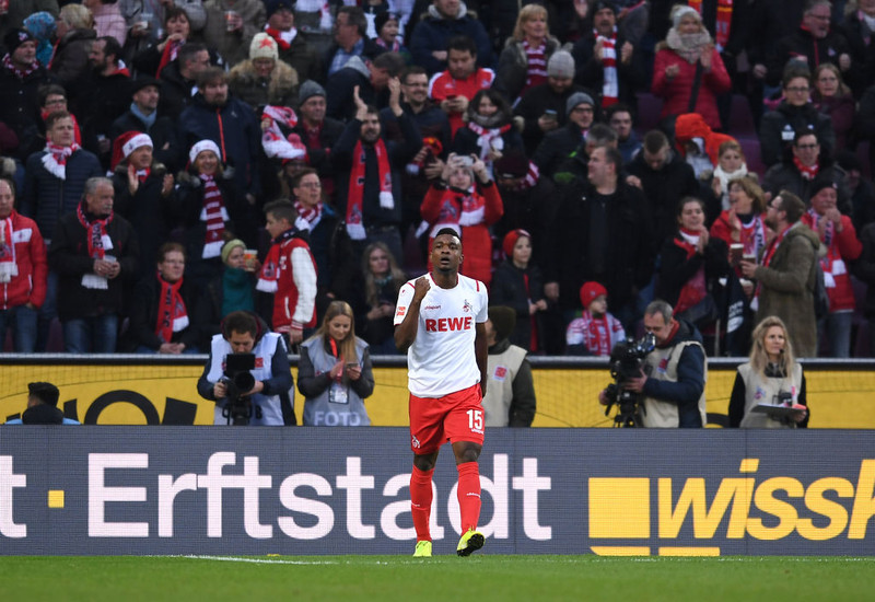 Jhon Cordoba skoraði tvennu í sigri Köln.