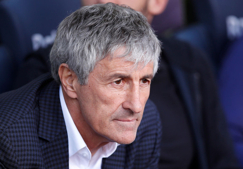Quique Setien, stjóri Barcelona.