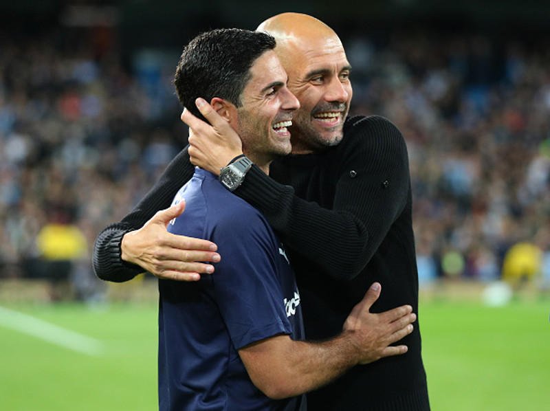Arteta og Guardiola unnu saman hjá Man City.