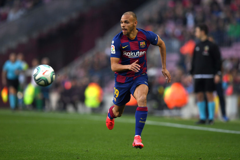 Martin Braithwaite í leik með Barcelona.