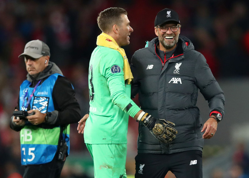 Adrian og Jurgen Klopp.