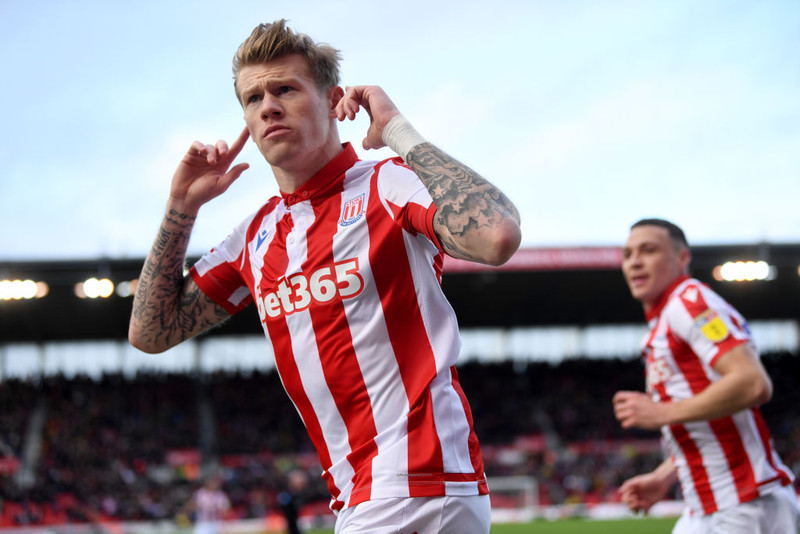 Stoke lagði Preston að velli.