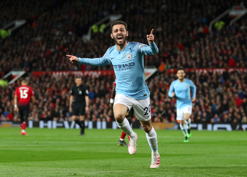 Bernardo Silva gerði tvennu fyrir Man City.
