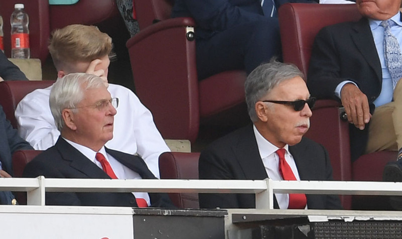 Stan Kroenke og Chips Keswick. Kroenke er stærsti hluthafi í Arsenal, á tæp 63% í félaginu.