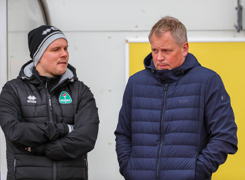 Halldór Árnason og Óskar Hrafn Þorvaldsson, þjálfarar Breiðabliks.