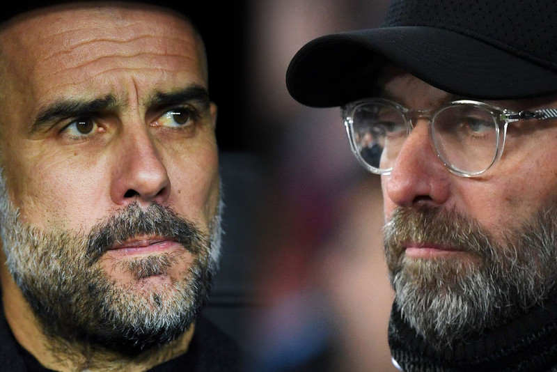 Pep Guardiola og Jurgen Klopp.