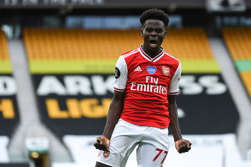 Bukayo Saka, 19 ára leikmar Arsenal.