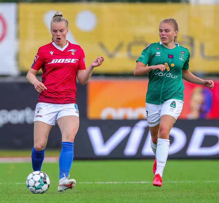 Úr fyrri leiknum í sumar.