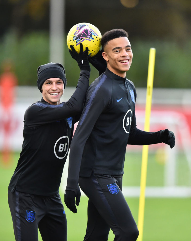 Mason Greenwood og Phil Foden.