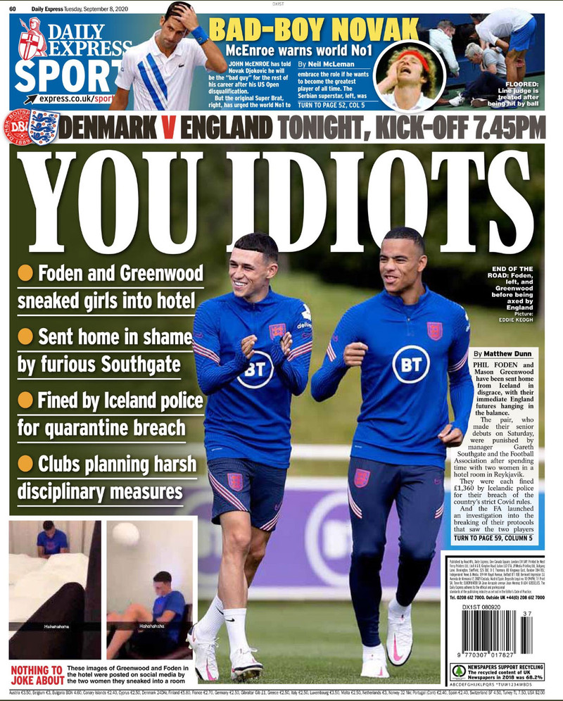 Myndaveisla: Greenwood og Foden prýða forsíðurnar á Englandi