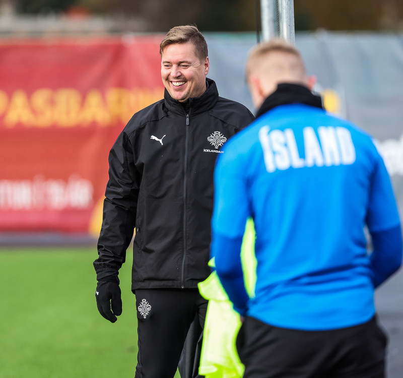 Myndaveisla: U21 æfði fyrir leikinn gegn Ítölum í gær