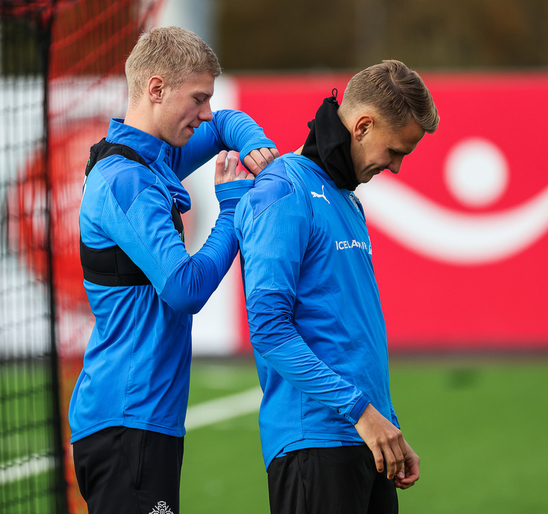 Myndaveisla: U21 æfði fyrir leikinn gegn Ítölum í gær